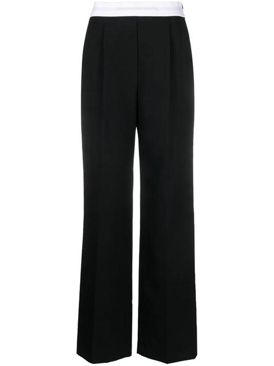 Logo-Waistband Straight-Leg Trousers
