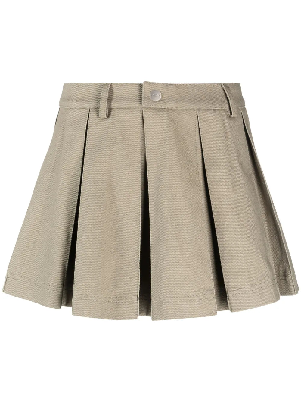 Knife-Pleat Organic Cotton Miniskirt