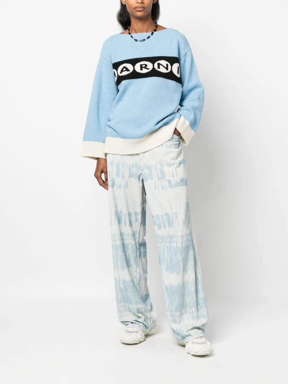 Intarsia-Knit Logo Virgin Wool Jumper