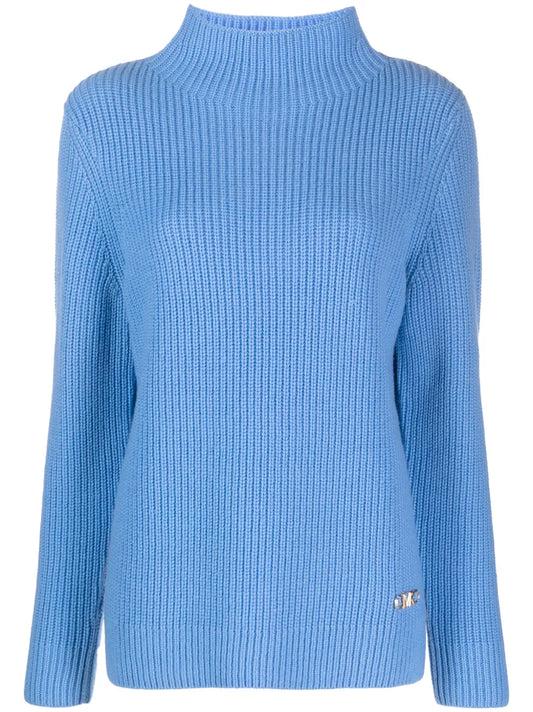 Logo-Plaque Ribbed-Knit Jumper