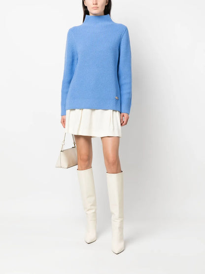 Logo-Plaque Ribbed-Knit Jumper