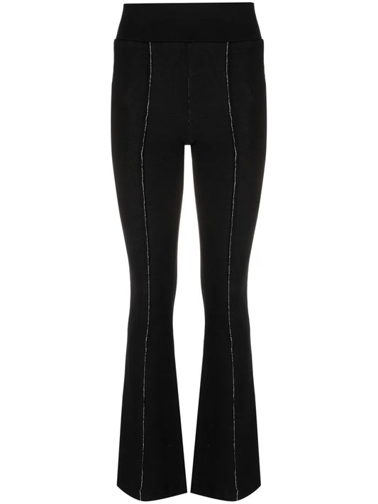 Exposed-Seam Flared Trousers