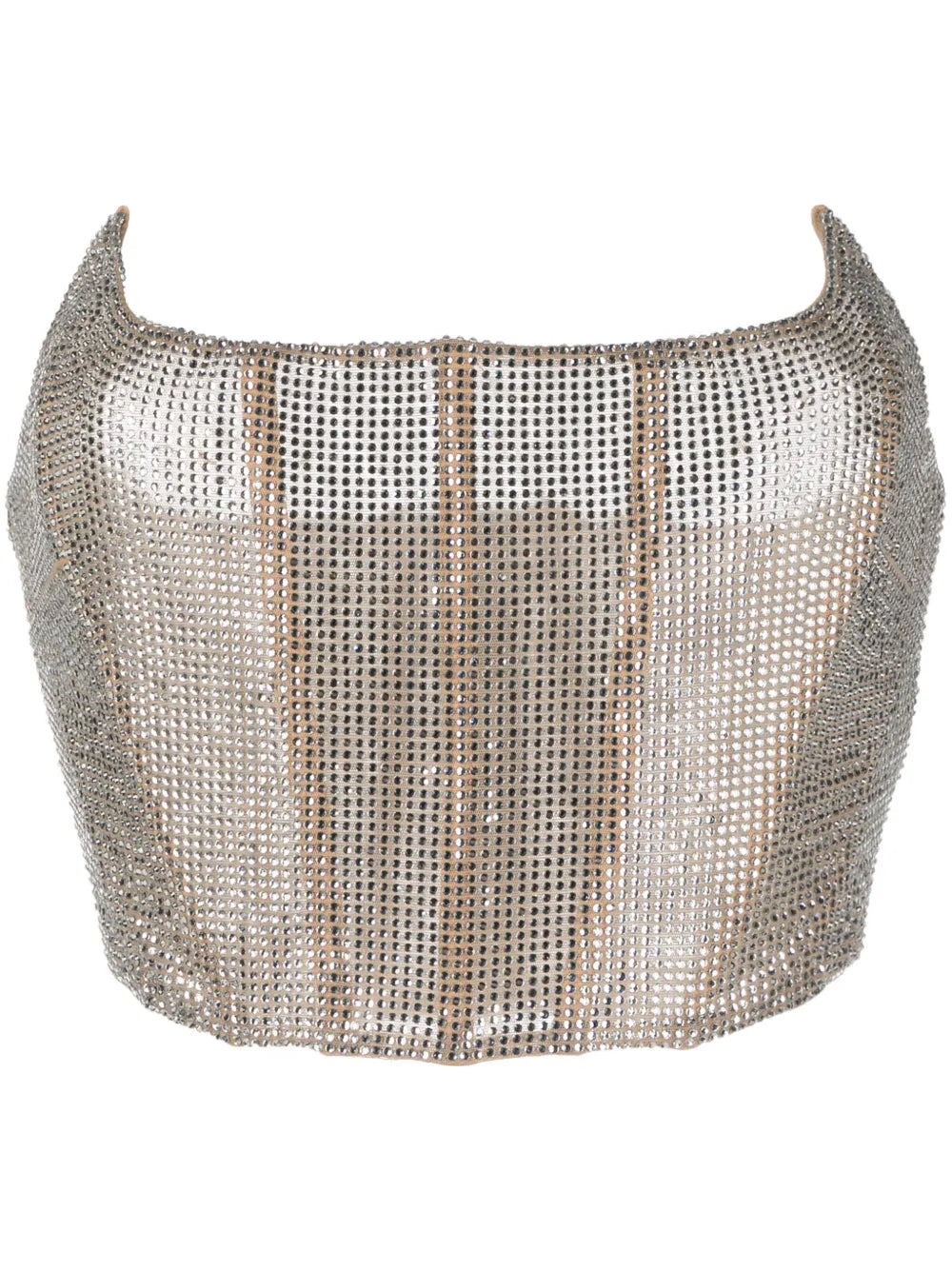 Rhinestone-Embellished Strapless Top