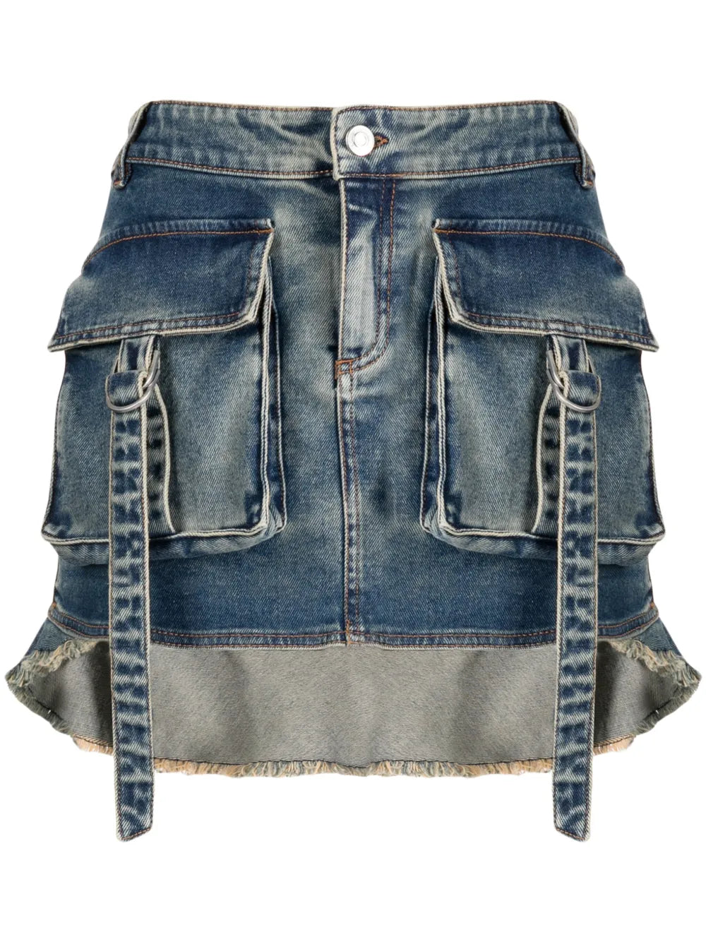 Ruffle-Detailing Cotton Skirt