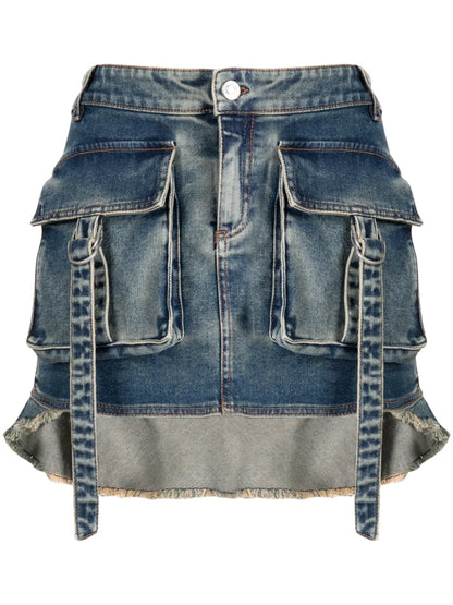 Ruffle-Detailing Cotton Skirt