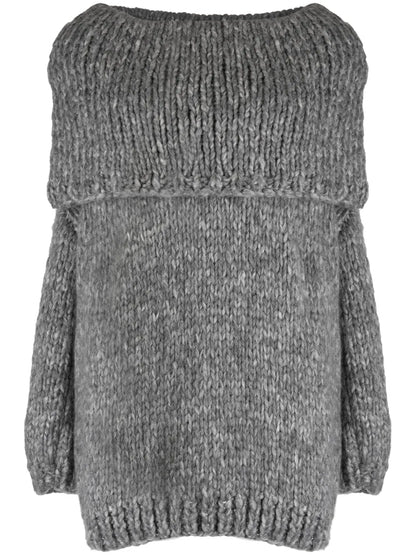 Turn-Up Brim Chunky-Knit Jumper