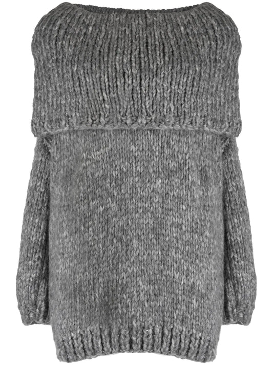 Turn-Up Brim Chunky-Knit Jumper