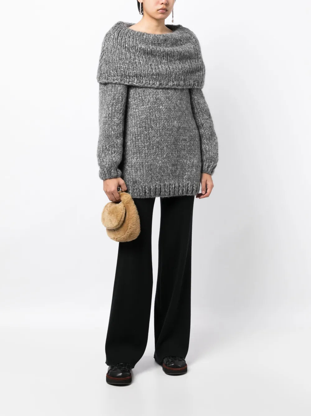 Turn-Up Brim Chunky-Knit Jumper