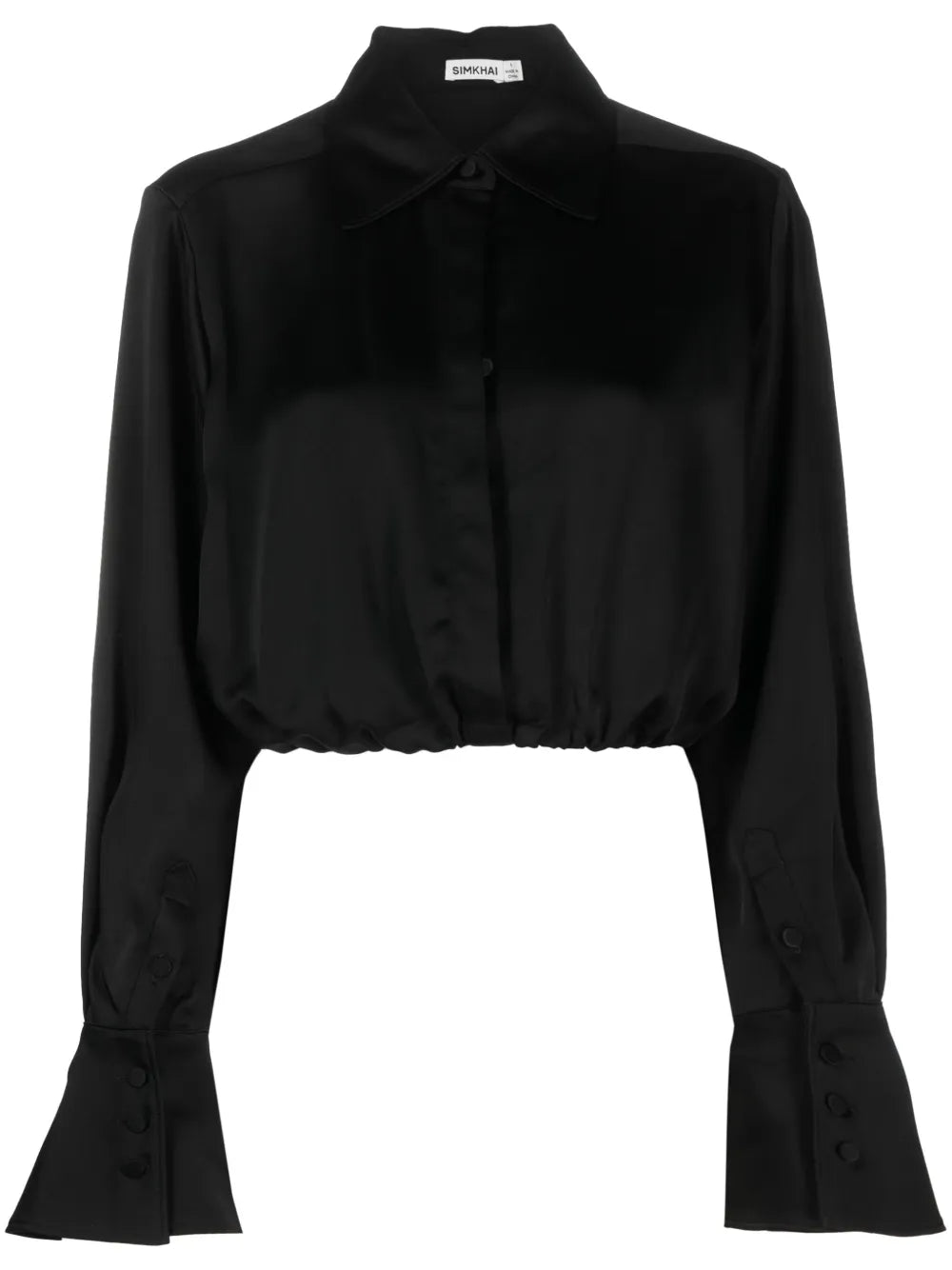 Cropped Satin Shirt