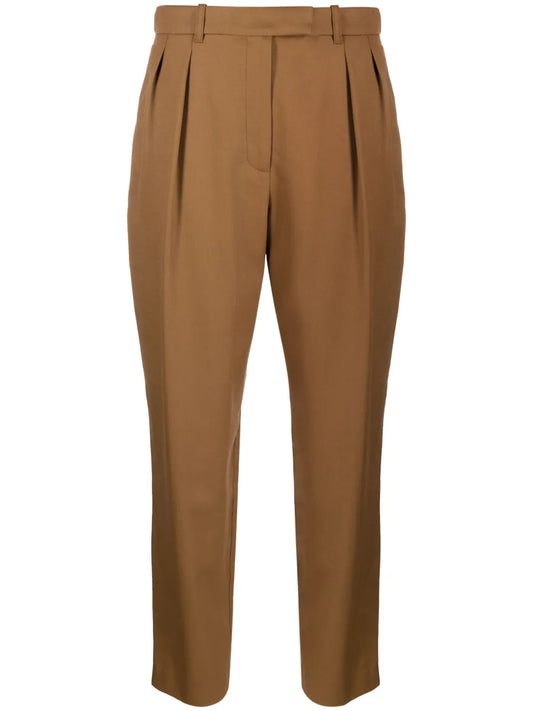 Pleated Cropped Trousers