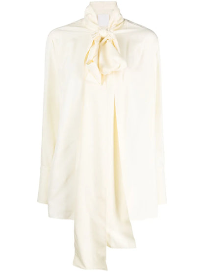 Pussy-Bow Silk Blouse