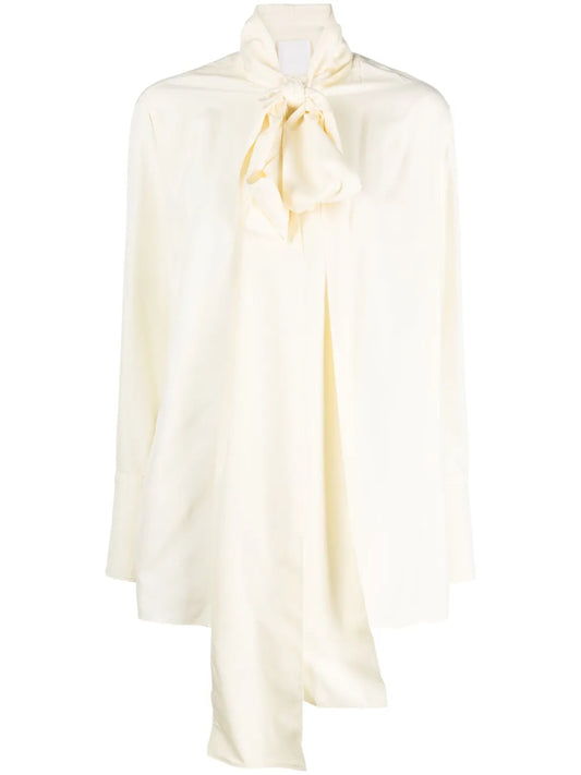 Pussy-Bow Silk Blouse
