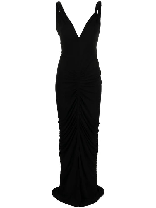 Ruched V-Neck Gown