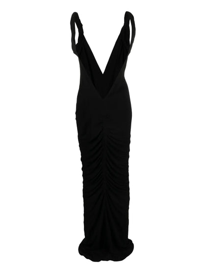 Ruched V-Neck Gown