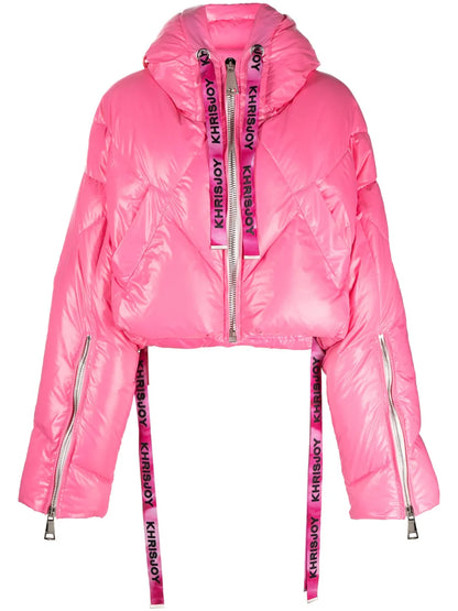 Logo-Print Drawstring Down Puffer Jacket