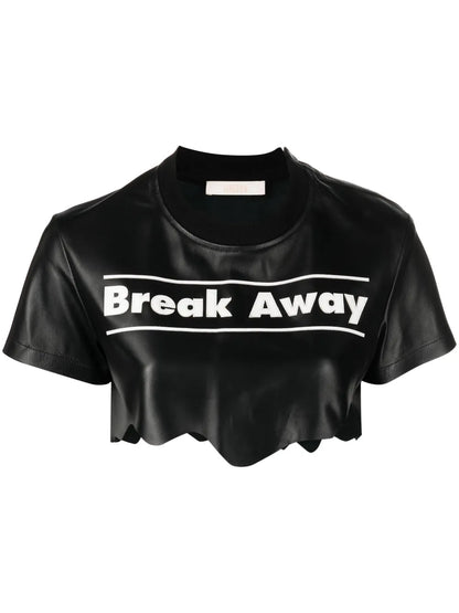Break Away Leather Crop Top