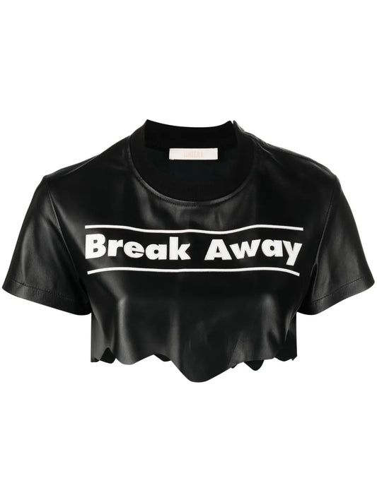 Break Away Leather Crop Top