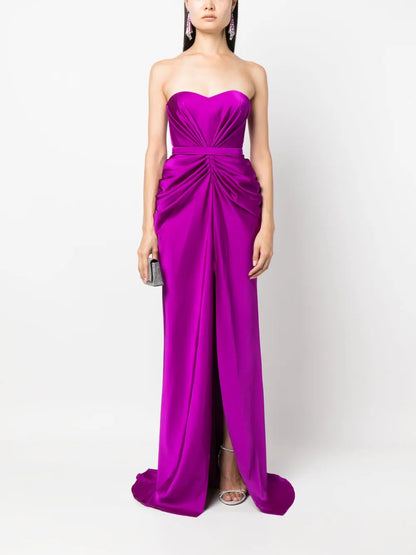 Ruched Strapless Gown