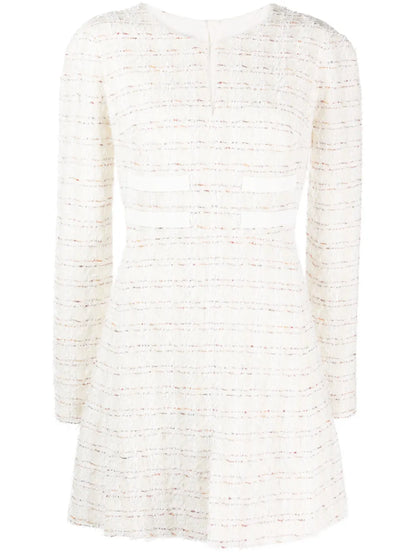 Long-Sleeve Tweed Minidress