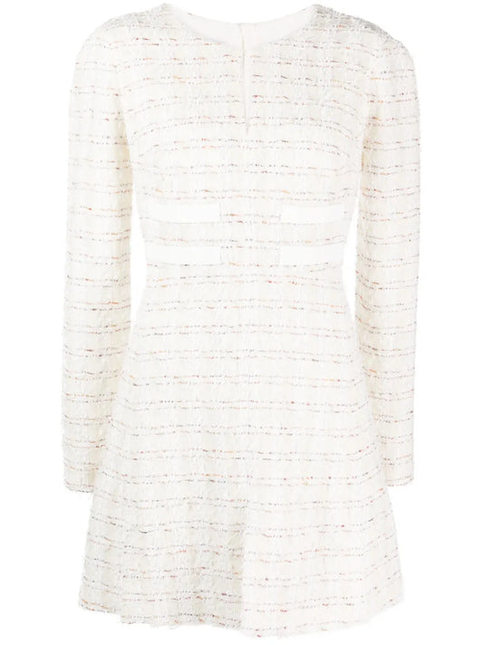Long-Sleeve Tweed Minidress