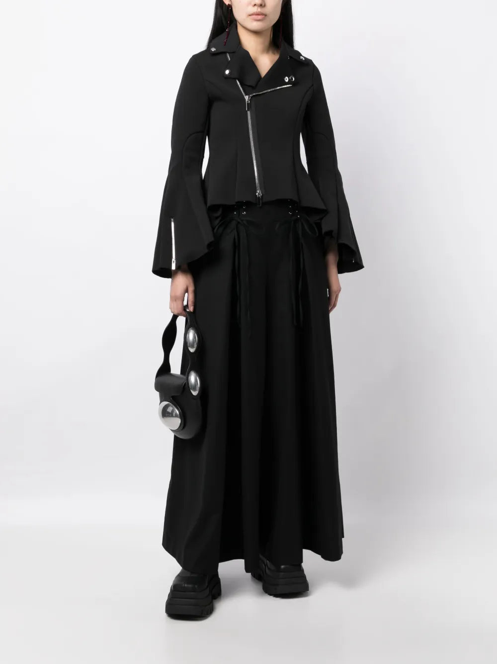 Peplum-Hem Zip-Up Jacket