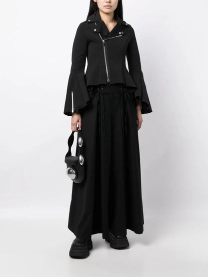 Peplum-Hem Zip-Up Jacket
