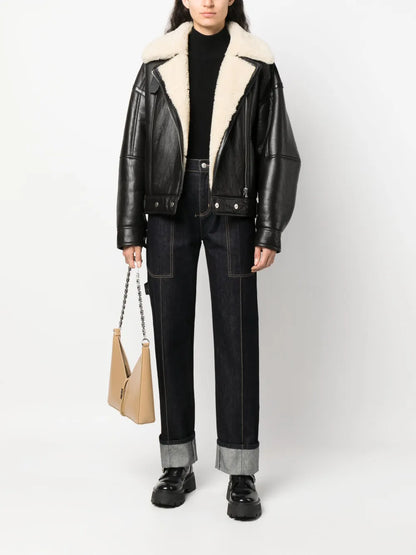 Turn-Up Straight-Leg Jeans