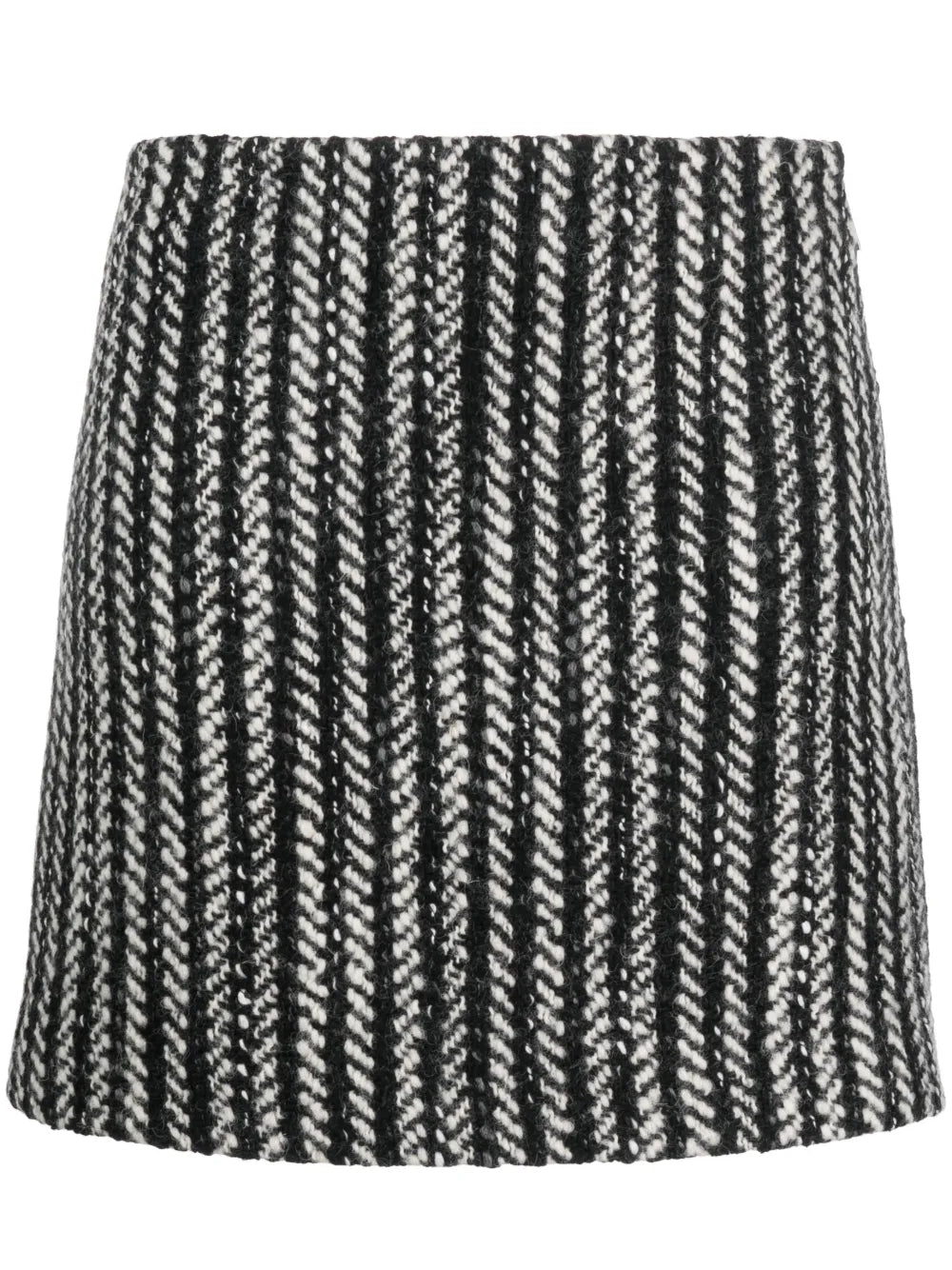Two-Tone Bouclé Miniskirt