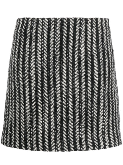 Two-Tone Bouclé Miniskirt