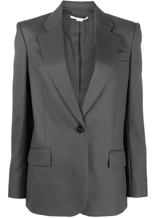 Flannel Single-Breasted Blazer