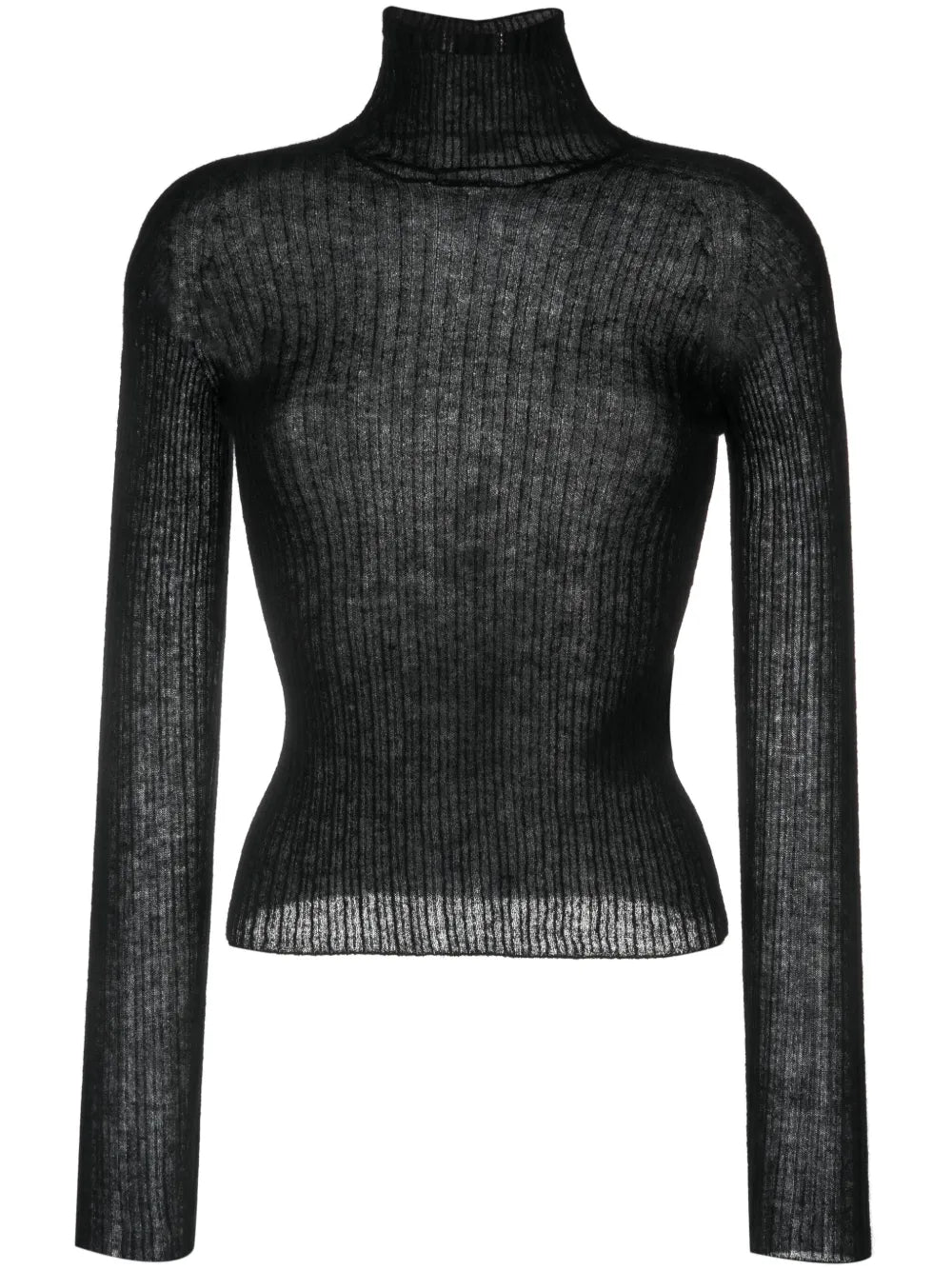 High-Neck Ribbed-Knit Jumper