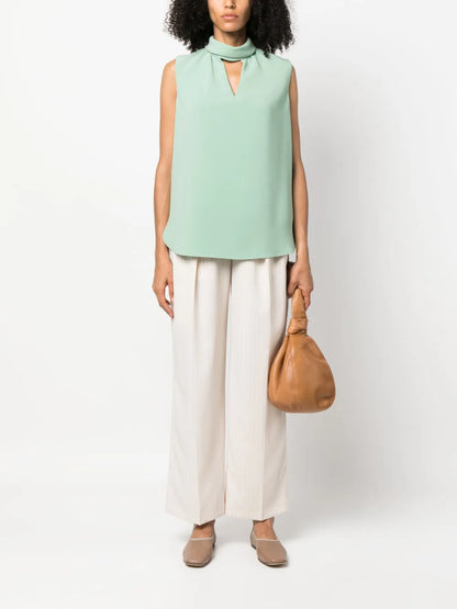 Cut-Out Sleeveless Blouse