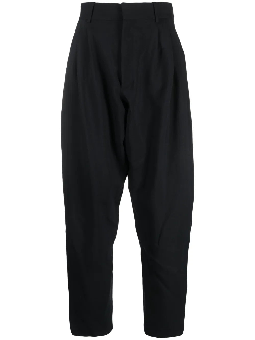 Pleat-Detailing Wool Tapered Trousers
