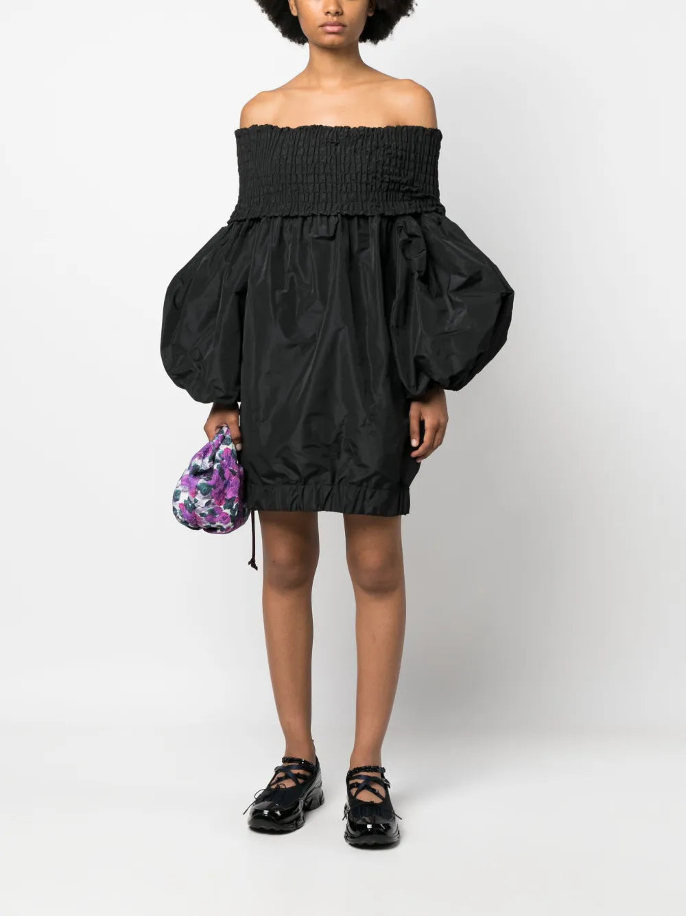 Off-Shoulder Puff-Sleeve Dress