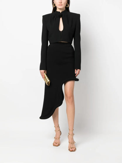 Flower-Detail Cropped Jacket