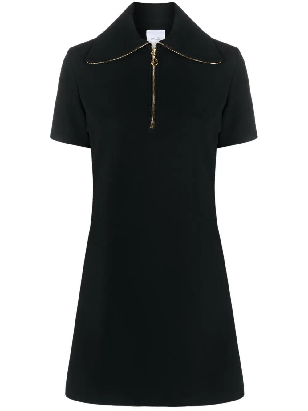 Short-Sleeve Zip-Detail Dress