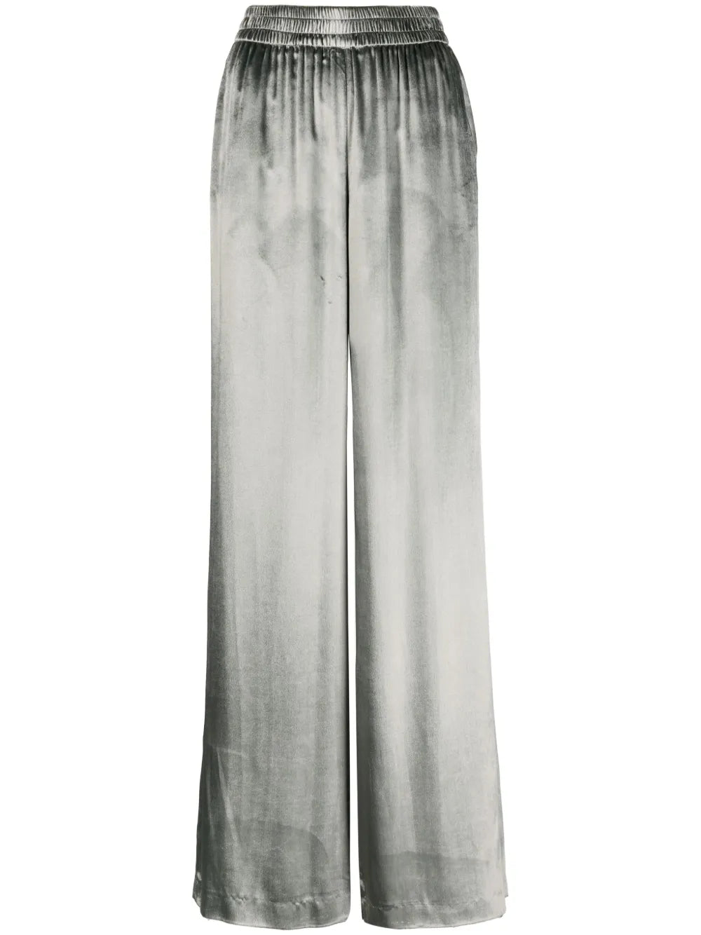 Velvet-Finish Palazzo Trousers