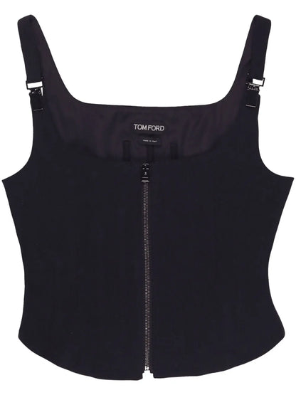 Zip-Up Corset Tank Top