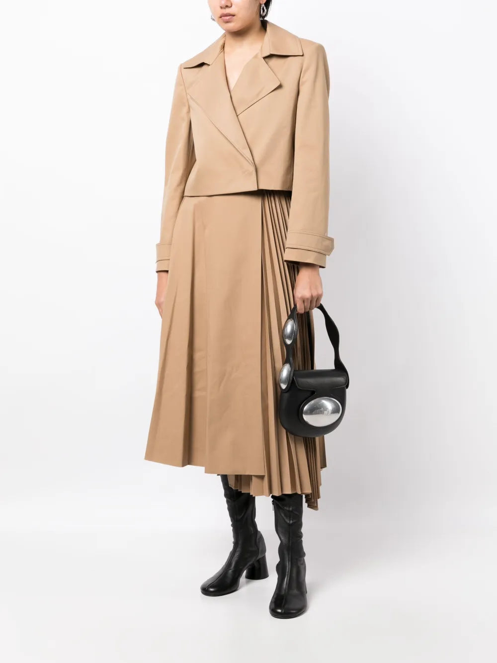 Notched-Lapel Cropped Jacket