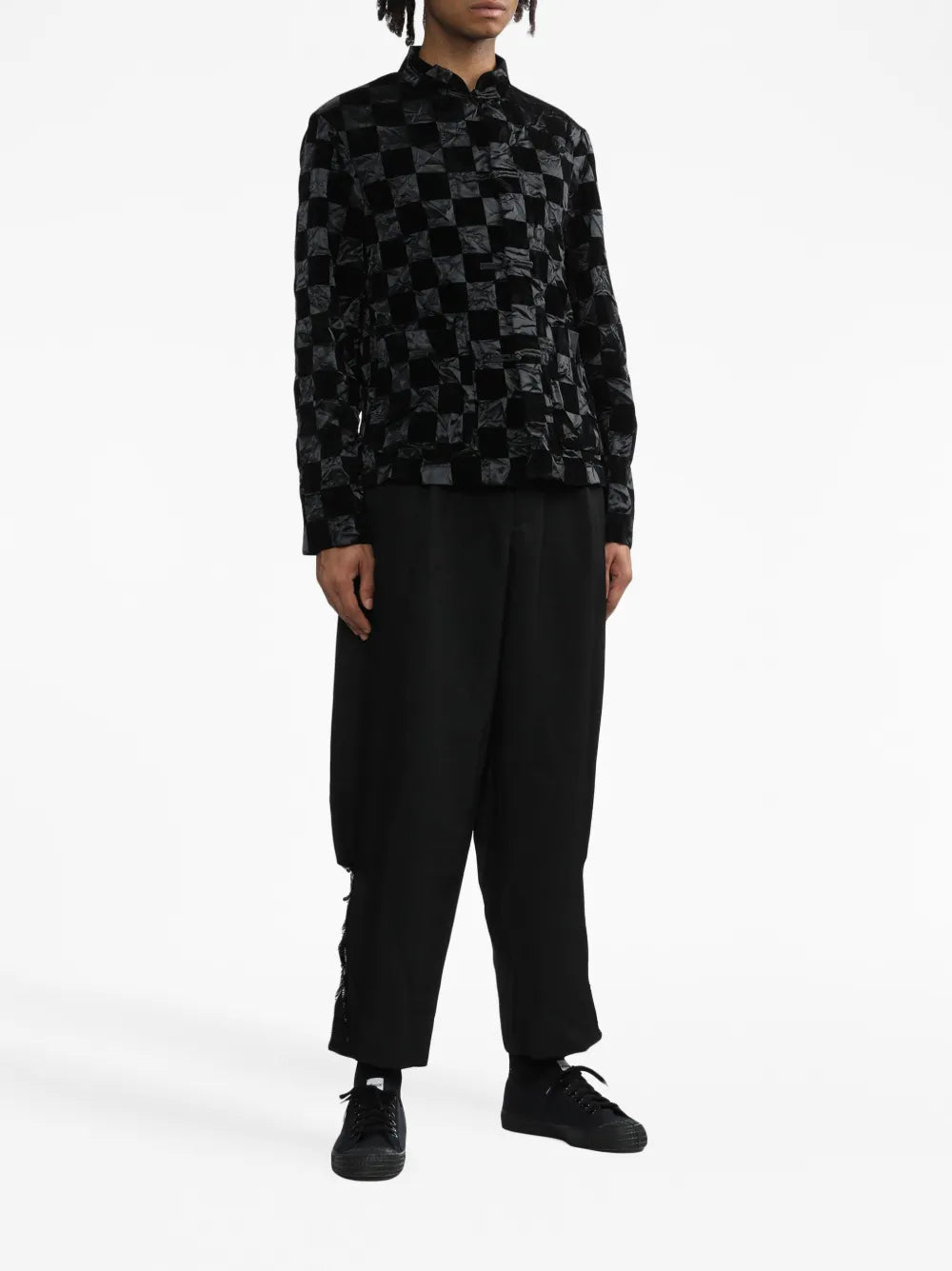 High-Waisted Drop-Crotch Trousers