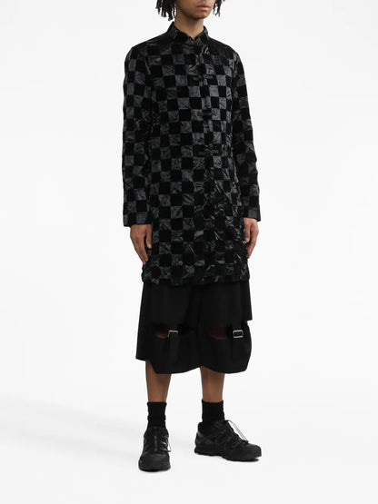 Checkerboard-Pattern Coat