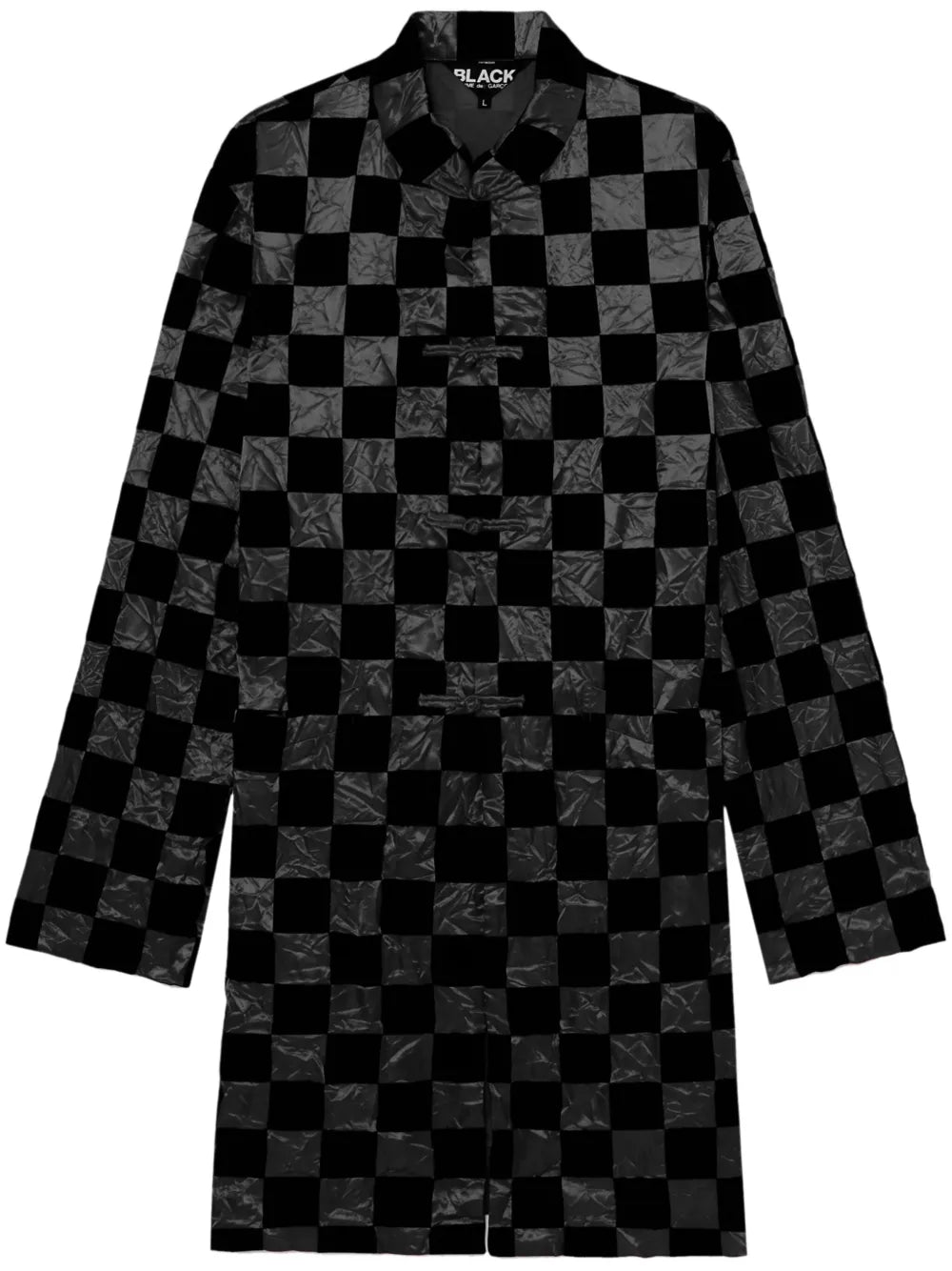 Checkerboard-Pattern Coat