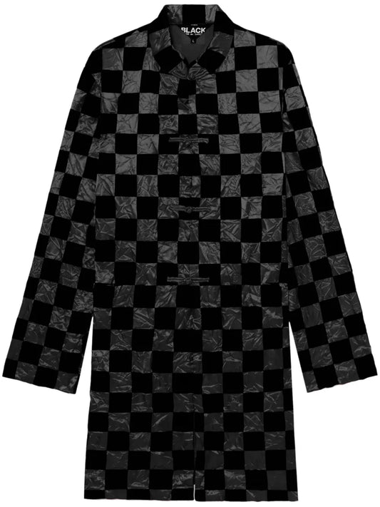 Checkerboard-Pattern Coat