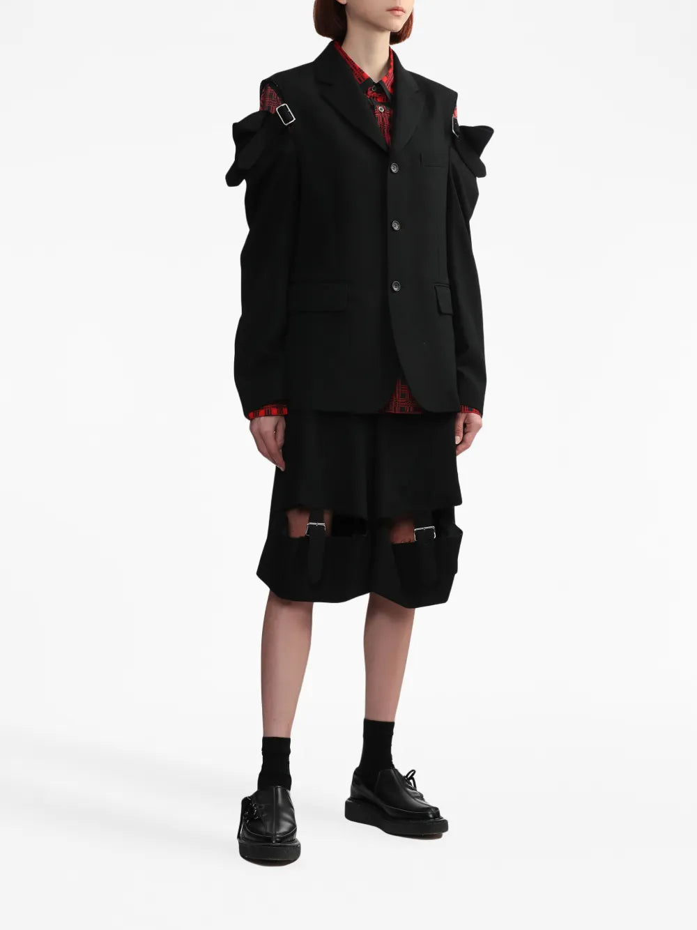 Buckle-Detail Wool Shorts