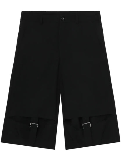 Buckle-Detail Wool Shorts