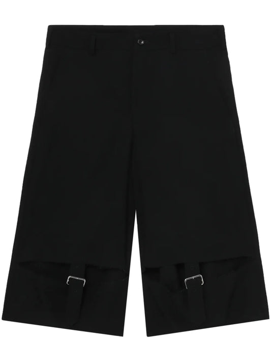 Buckle-Detail Wool Shorts