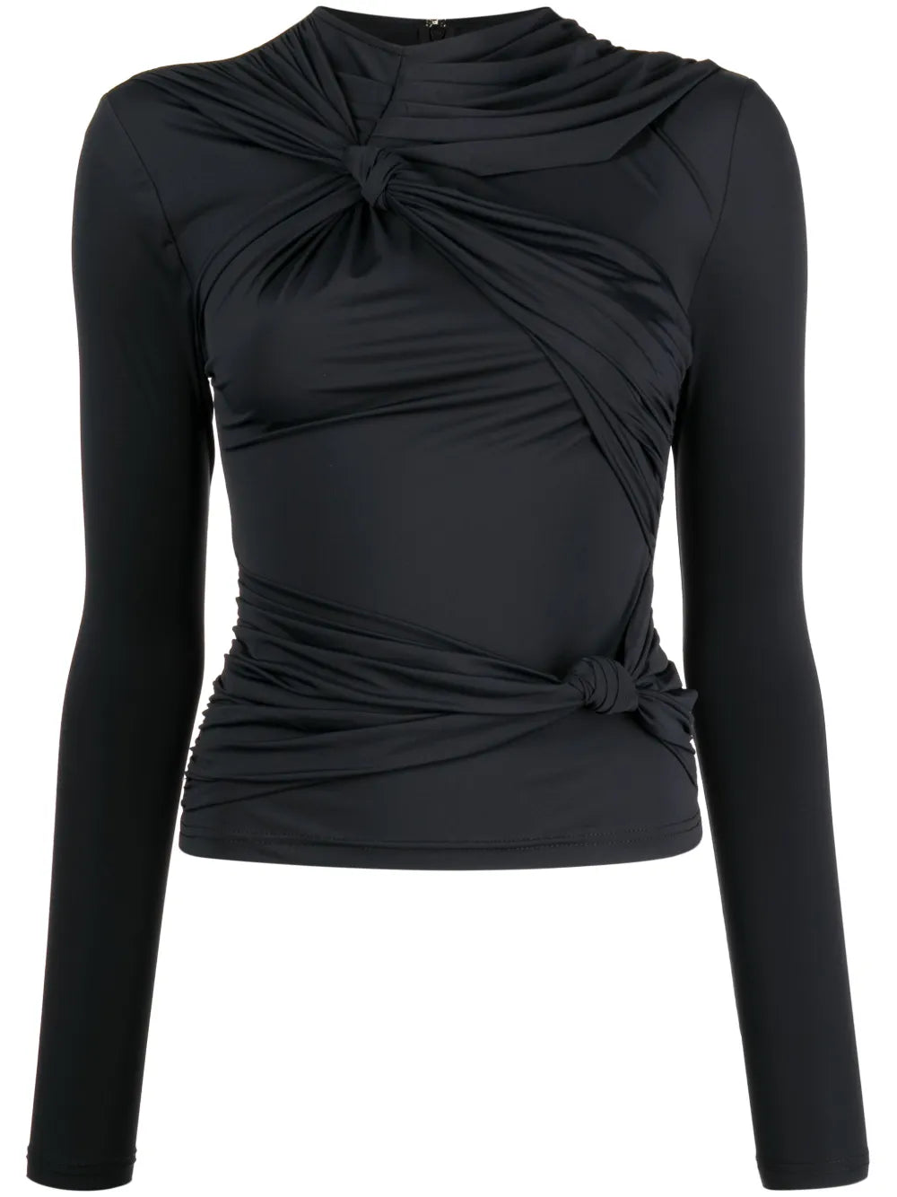 Knot-Detail Long-Sleeved Top