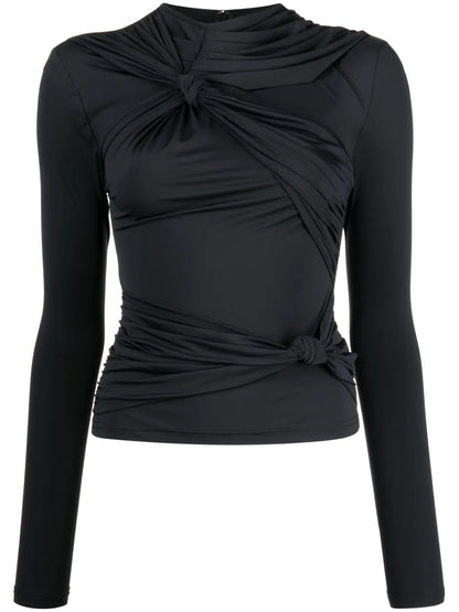 Knot-Detail Long-Sleeved Top