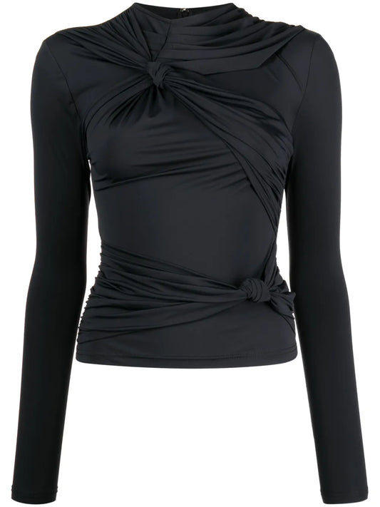 Knot-Detail Long-Sleeved Top