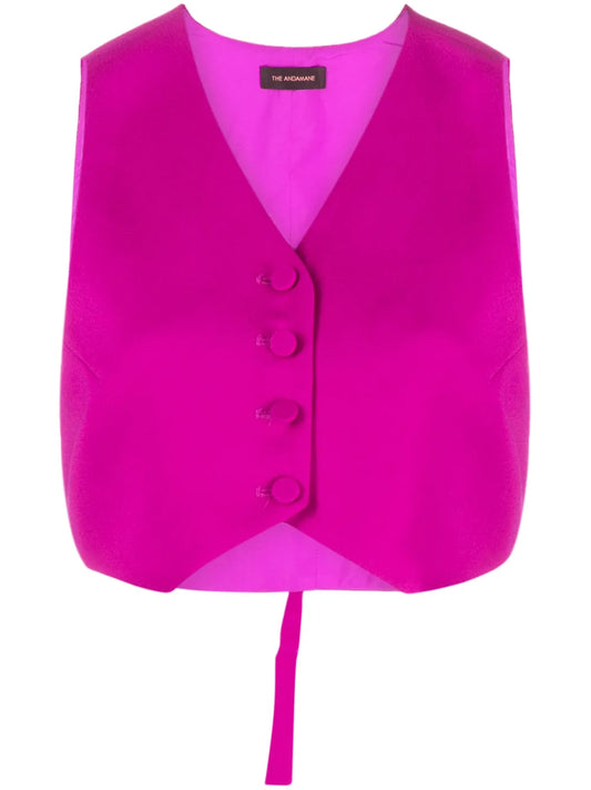 Button-Up Cropped Waistcoat